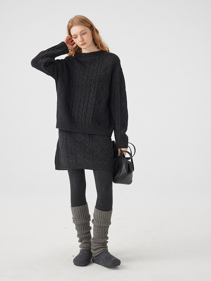 Cable Knit Tops Or Skirt Or Hood_BDHL8120