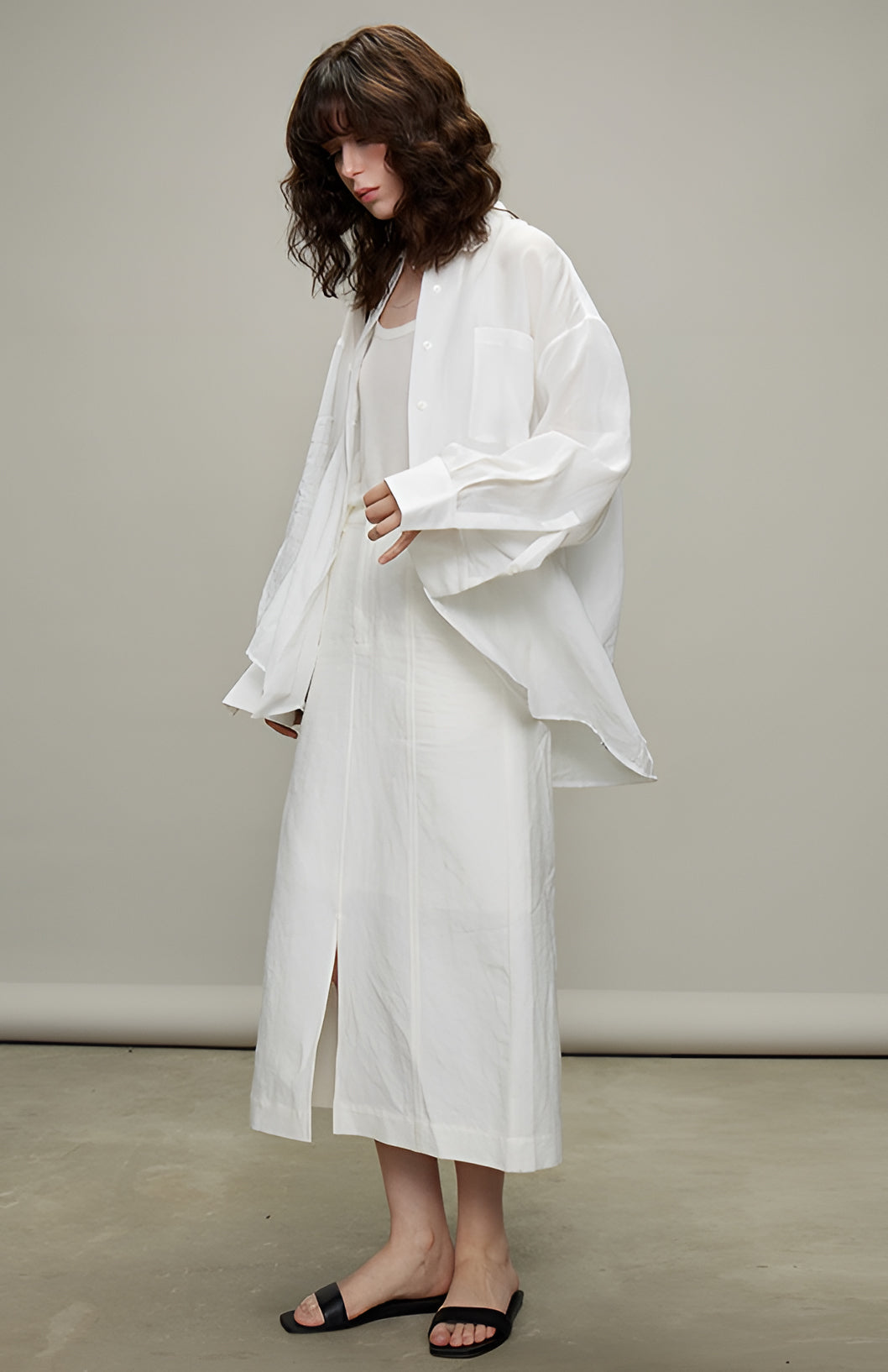 Thin Long-Sleeved Shirts &amp; Wide Pants_BDHL6329