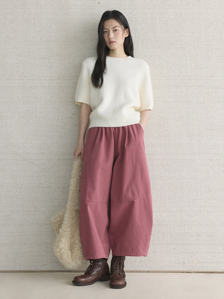 Simple Short-Sleeved Knit Tops_BDHL8149