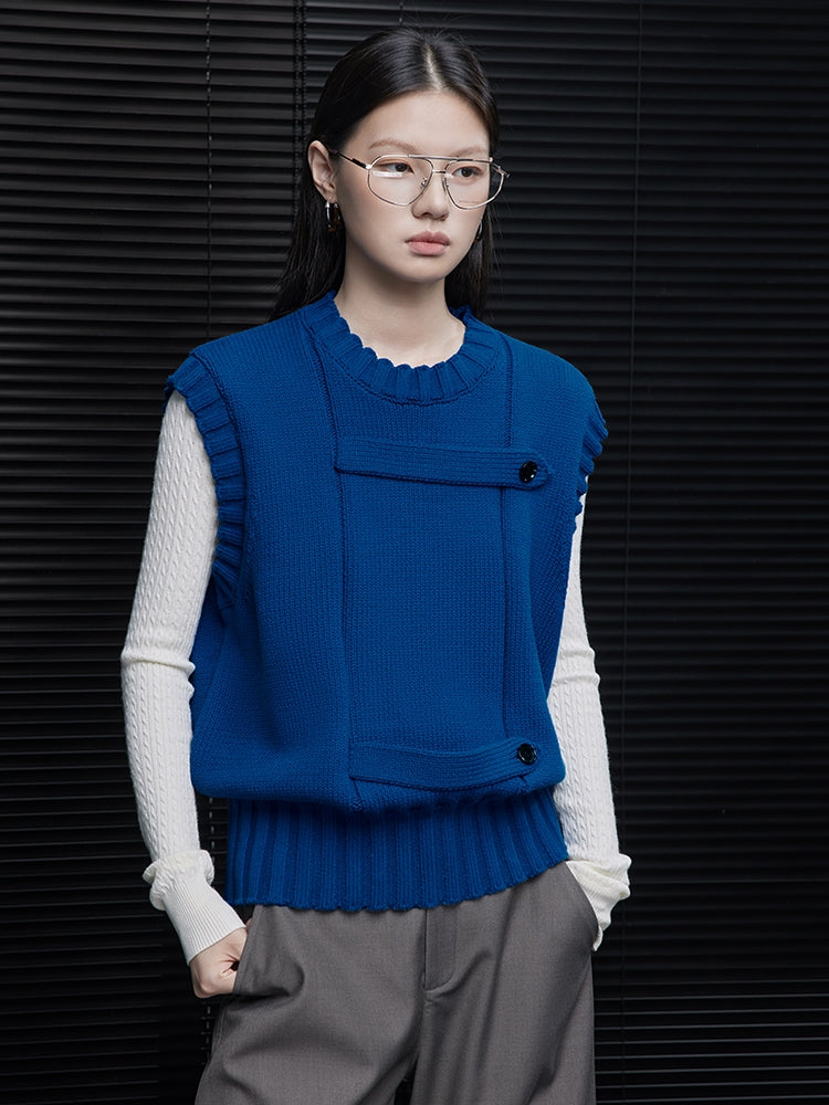 Button-Design Blue Vest_BDHL7876