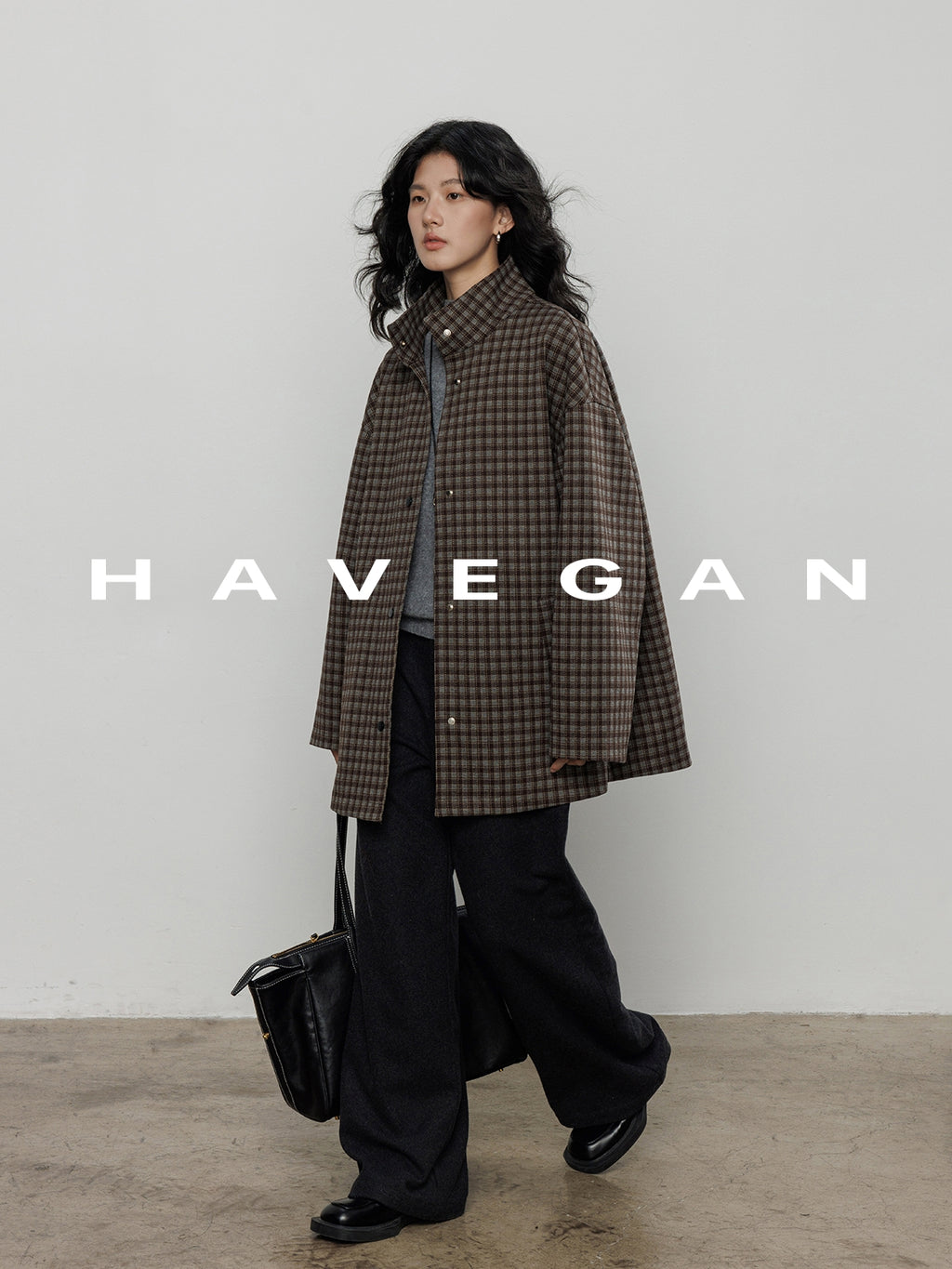 立領格紋上衣_BDHL7961