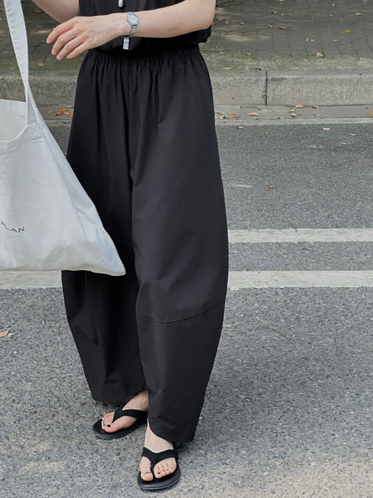 Curved Loose-Fitting Carrot Pants_BDHL7525