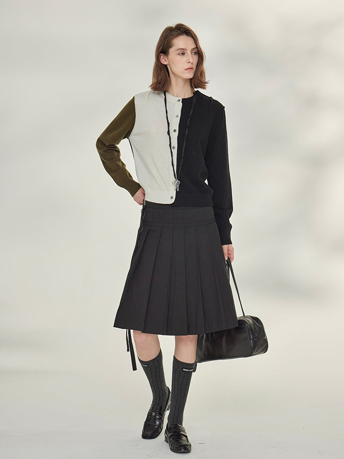 Contrast-Color Knit Cardigan_BDHL7745
