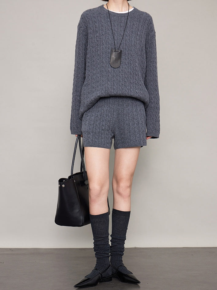 Cable Knit Sweater Or Shorts Or Skirt_BDHL6603