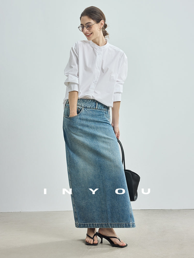 Stand Collar Simple Tops_BDHL7714