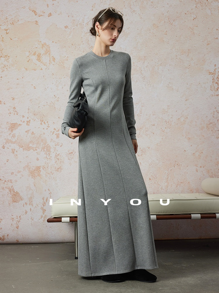Tucked Slim Long Dress_BDHL6667