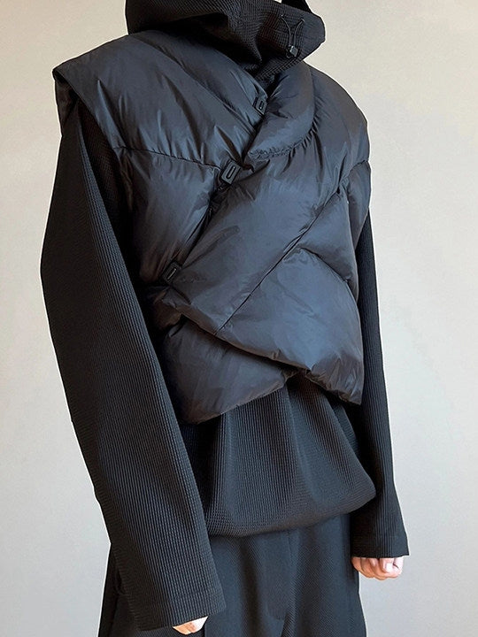 Lightweight Irregular Down Vest_BDHL8165