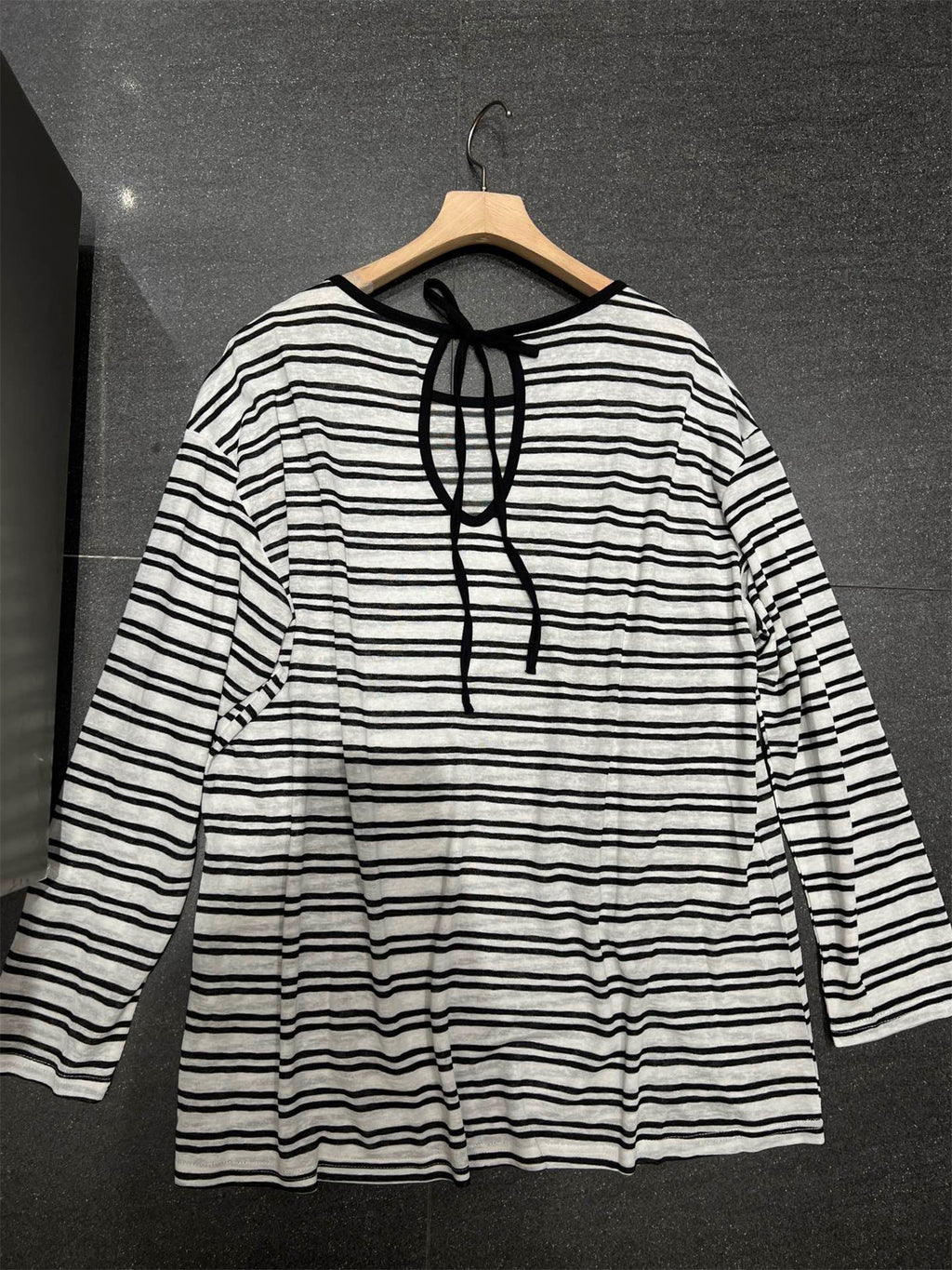 Back Tie Striped Tops_BDHL7613
