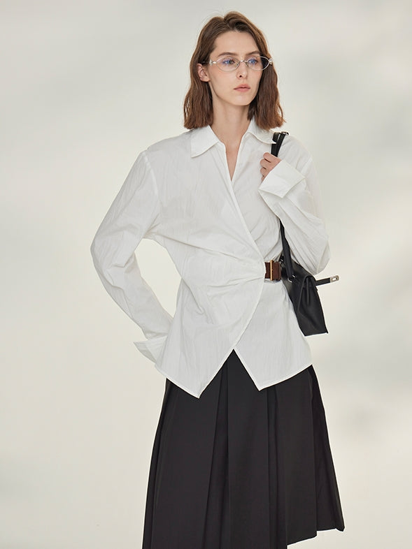 Asymmetrical Waist Belt Shirt_BDHL7789