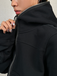 Hooded Sweatshirt Zipper Jacket_BDHL6650