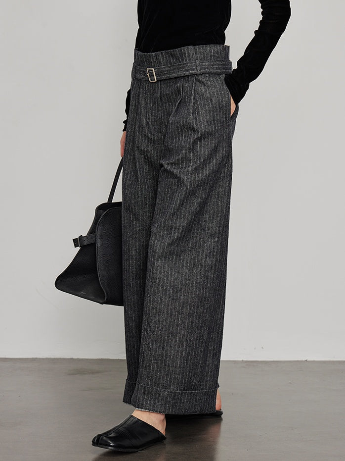 High-Waist Striped Tweed Pants_BDHL6443