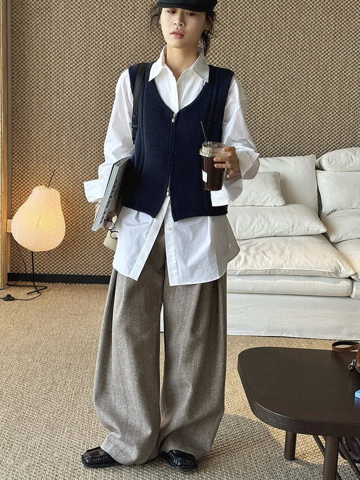 Double-Zip Sleeveless Tops_BDHL8150