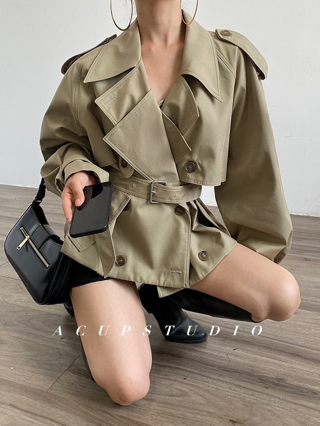 Two-Layer Short Trench Coat_BDHL6471