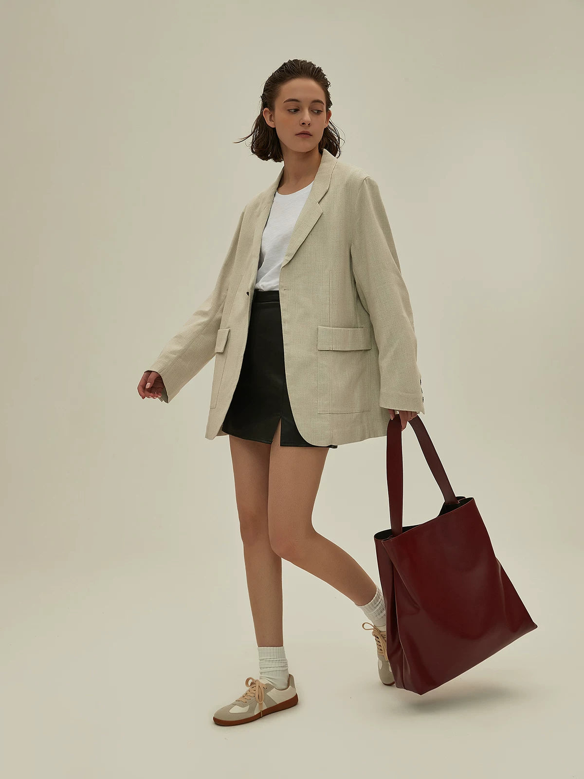 Wine Red Slouchy Shoulder Tote_BDHL8448