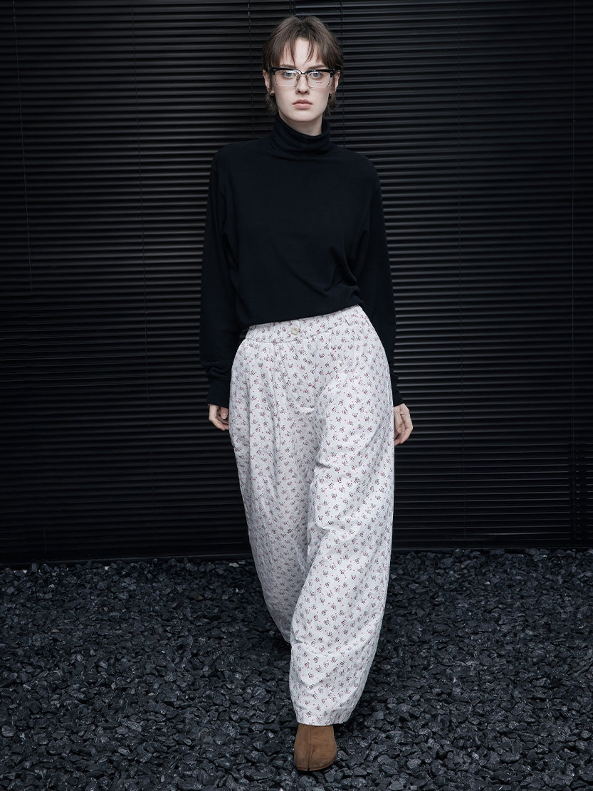 Floral Print Wide-Leg Pants_BDHL7872