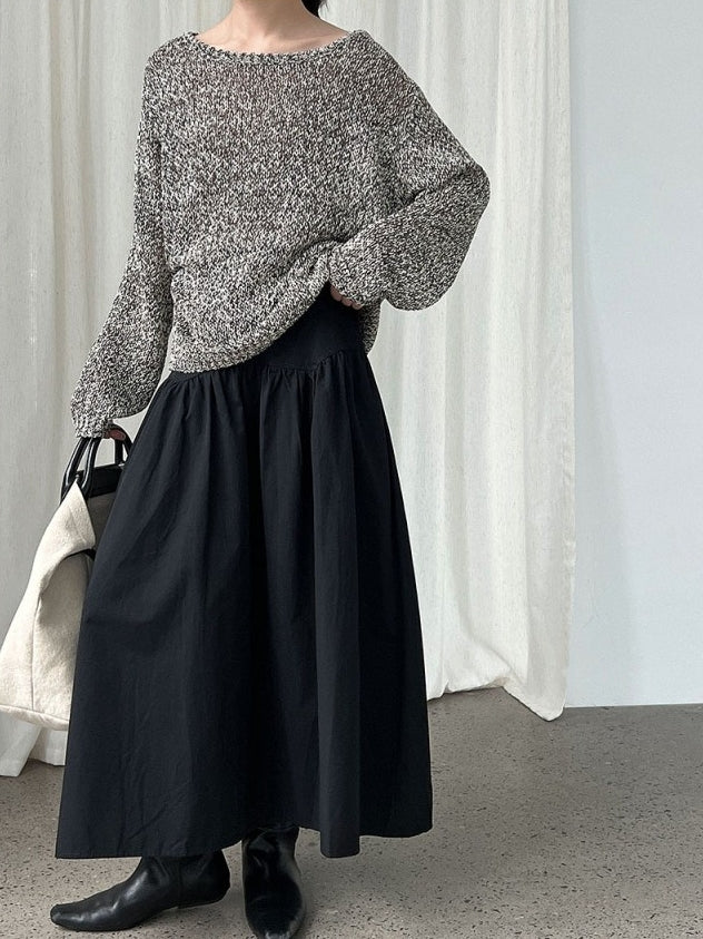 High-Waisted 3D Pleated Skirt_BDHL8043