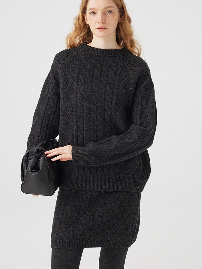 Cable Knit Tops Or Skirt Or Hood_BDHL8120