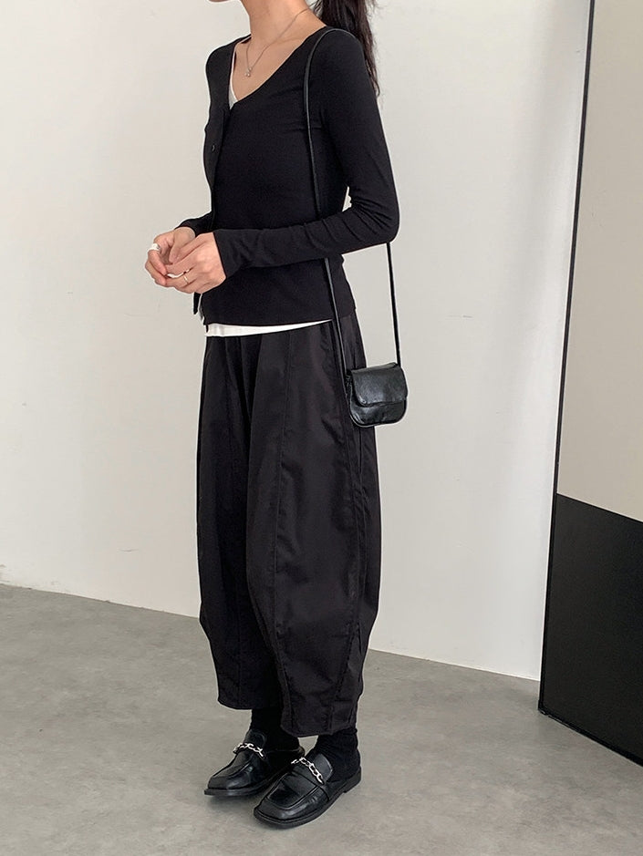 Loose Balloon Cropped Pants_BDHL8154