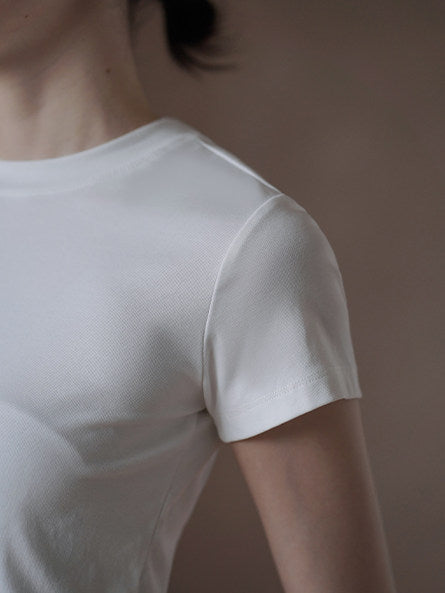 Slim Fit Short Sleeve Basic Tee_BDHL8296