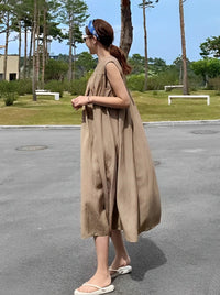 Pleated Switching Flare Dress_BDHL6280