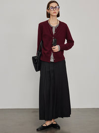 Pressed Pleated Long Skirt_BDHL6444