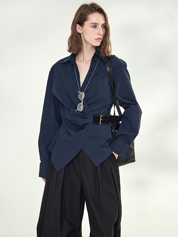 Asymmetrical Waist Belt Shirt_BDHL7789