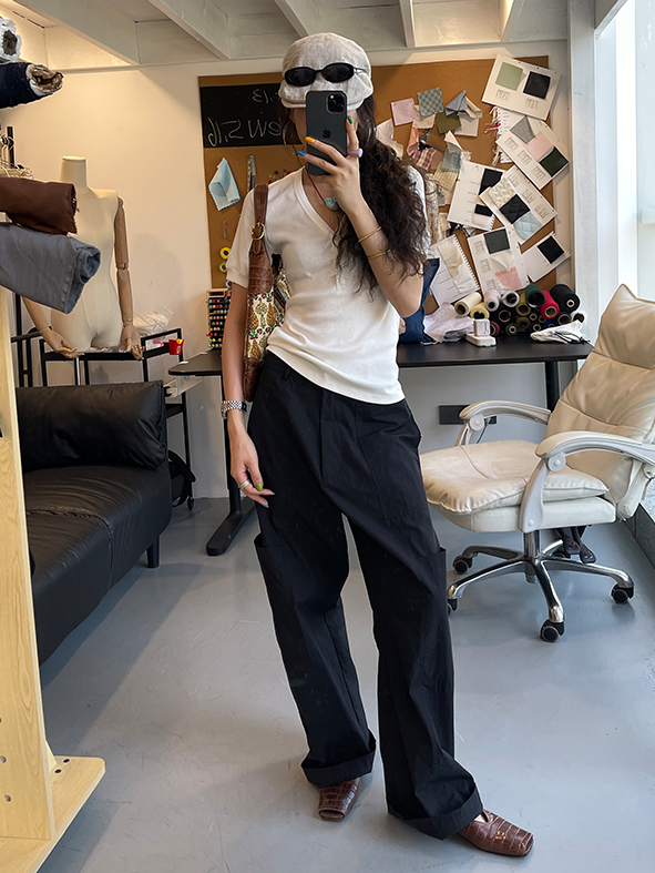 Low Waist Wide Leg Pants_BDHL7541