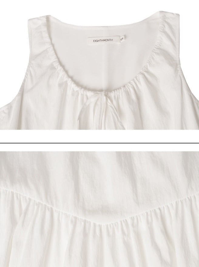U-Neck White Tiered Dress_BDHL6162