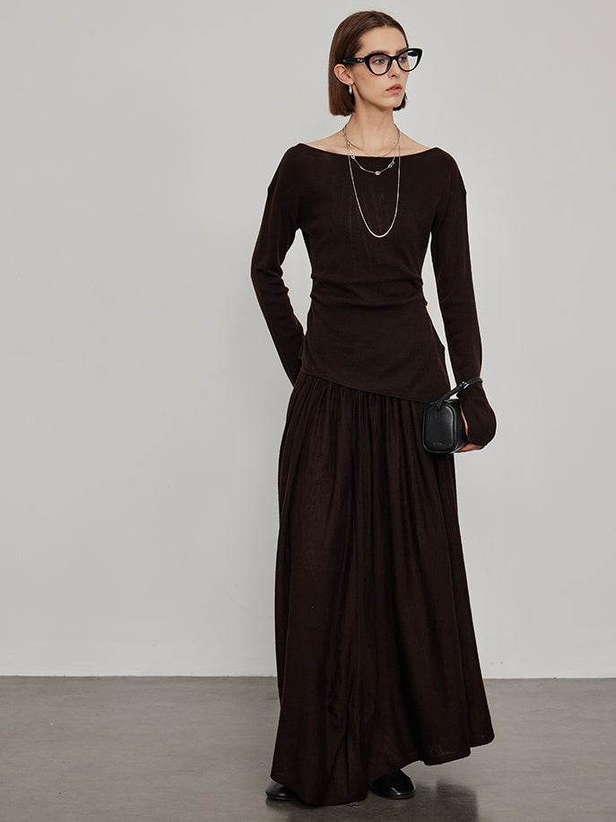 Knitted Slit Tops or Pleated Skirt_BDHL6450