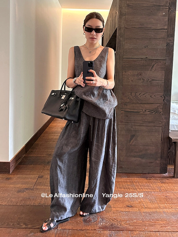 Loose Sleeveless Top Or Pants_BDHL7616