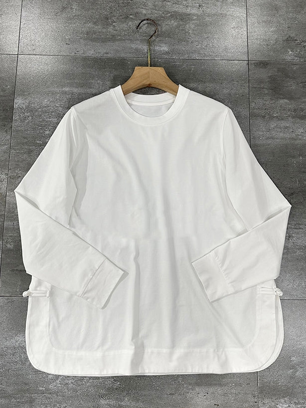 Round Neck White Tops_BDHL6961