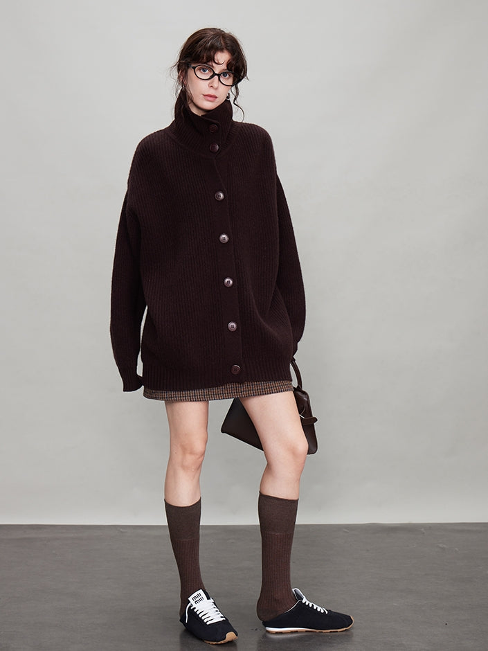 厚針織長版翻領開襟衫_BDHL7942