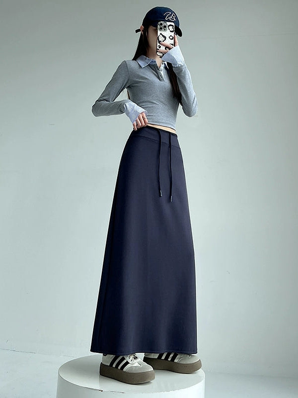 High-Waisted Slit Straight Skirt_BDHL7823