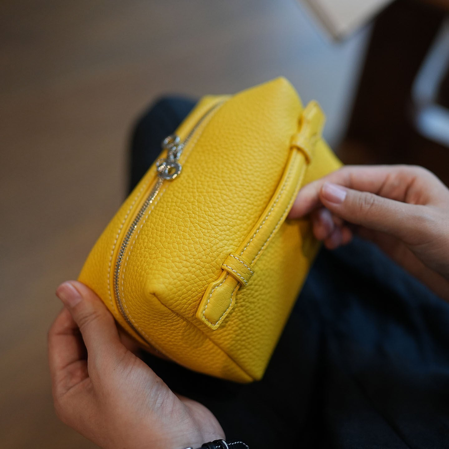 【在庫少】Natural Leather Zip Pouch_BDHL8187