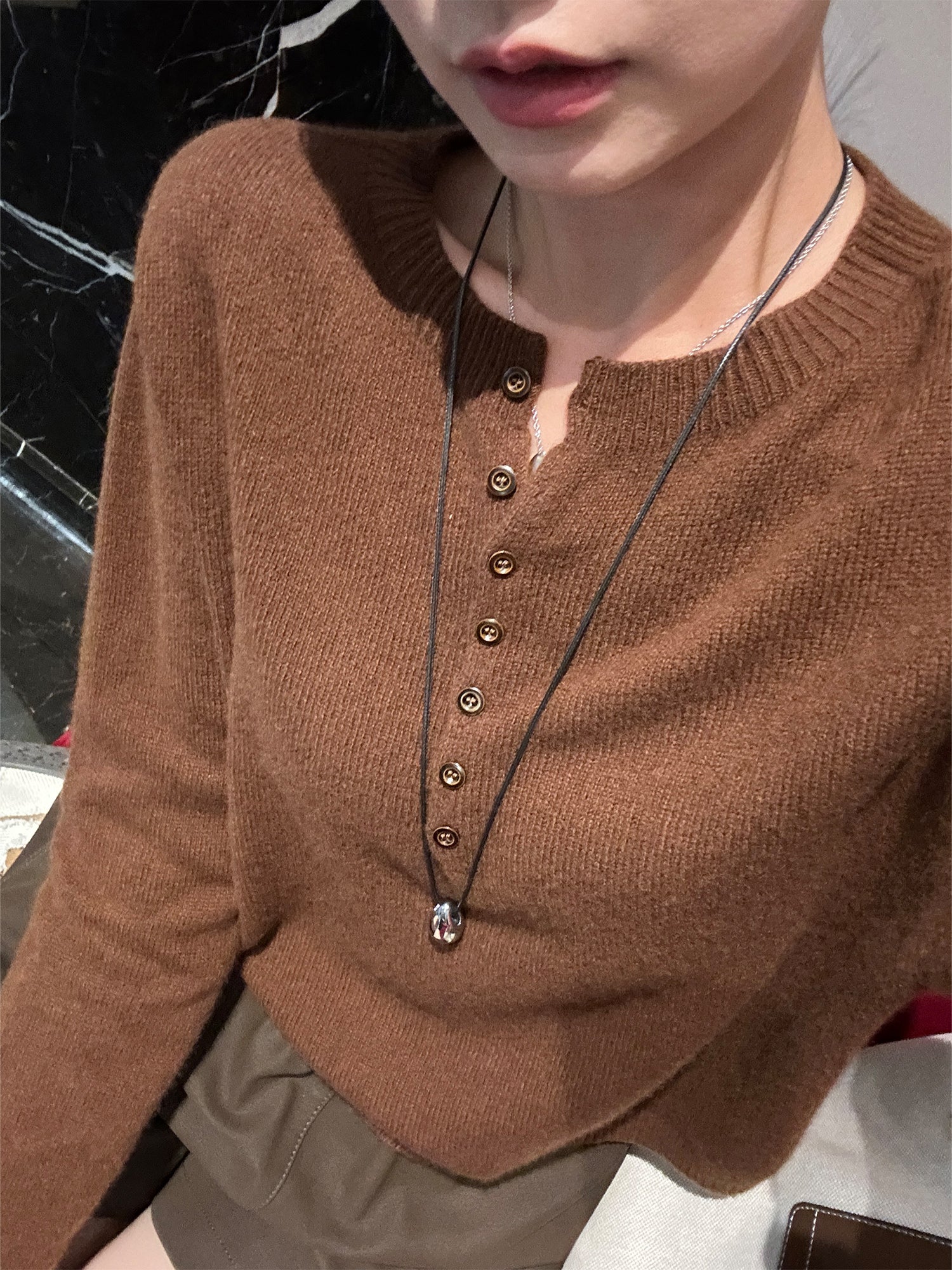 Henry Neck Knit Tops_BDHL7849