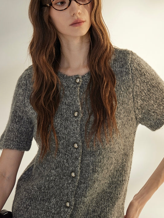 Round-Neck Knit Cardigan_BDHL7736