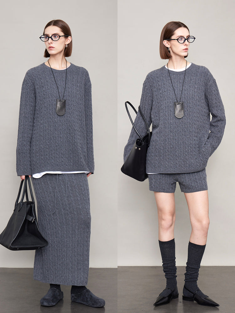 Cable Knit Sweater Or Shorts Or Skirt_BDHL6603