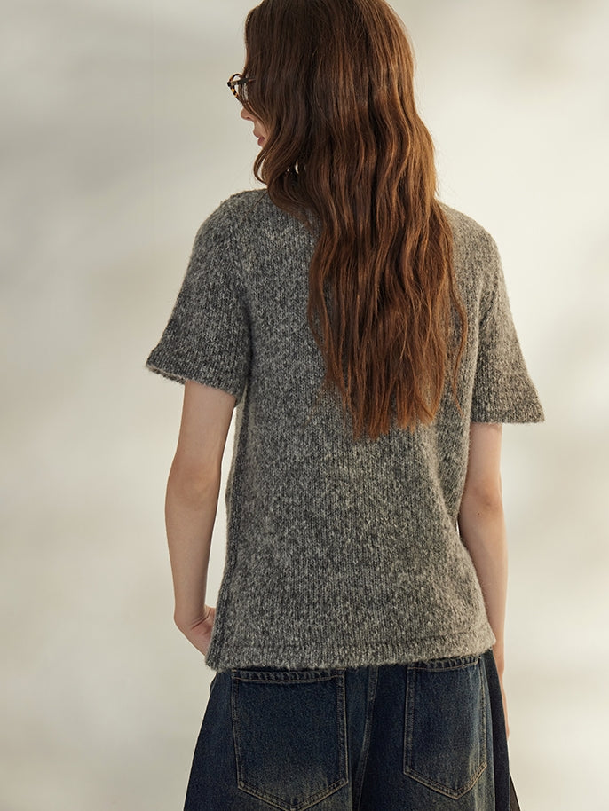 Round-Neck Knit Cardigan_BDHL7736