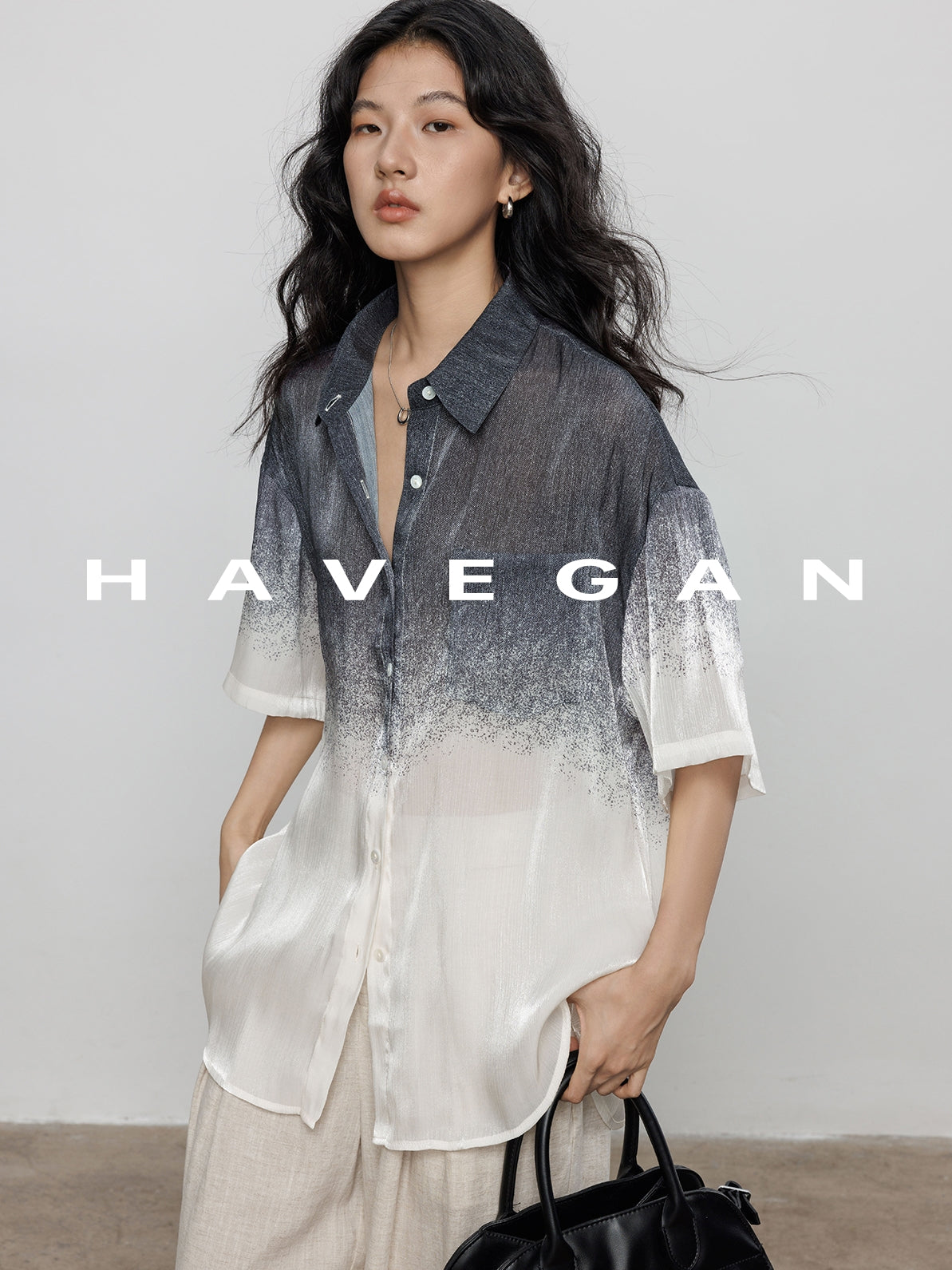 Gradation Print Short-Sleeved Shirt_BDHL7605