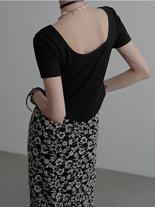 Double-Front Short-Sleeved T-Shirt_BDHL7589