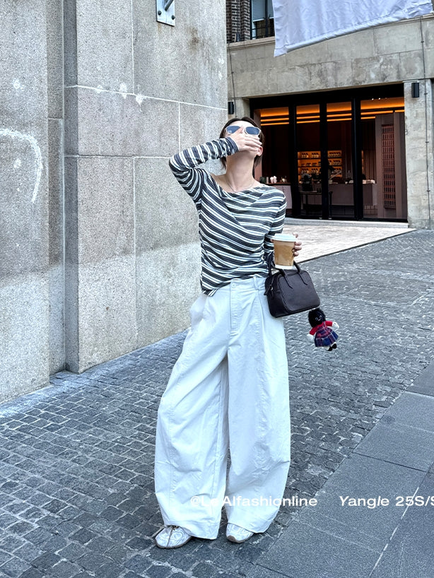 One-Shoulder Long-Sleeved T-Shirt_BDHL7734