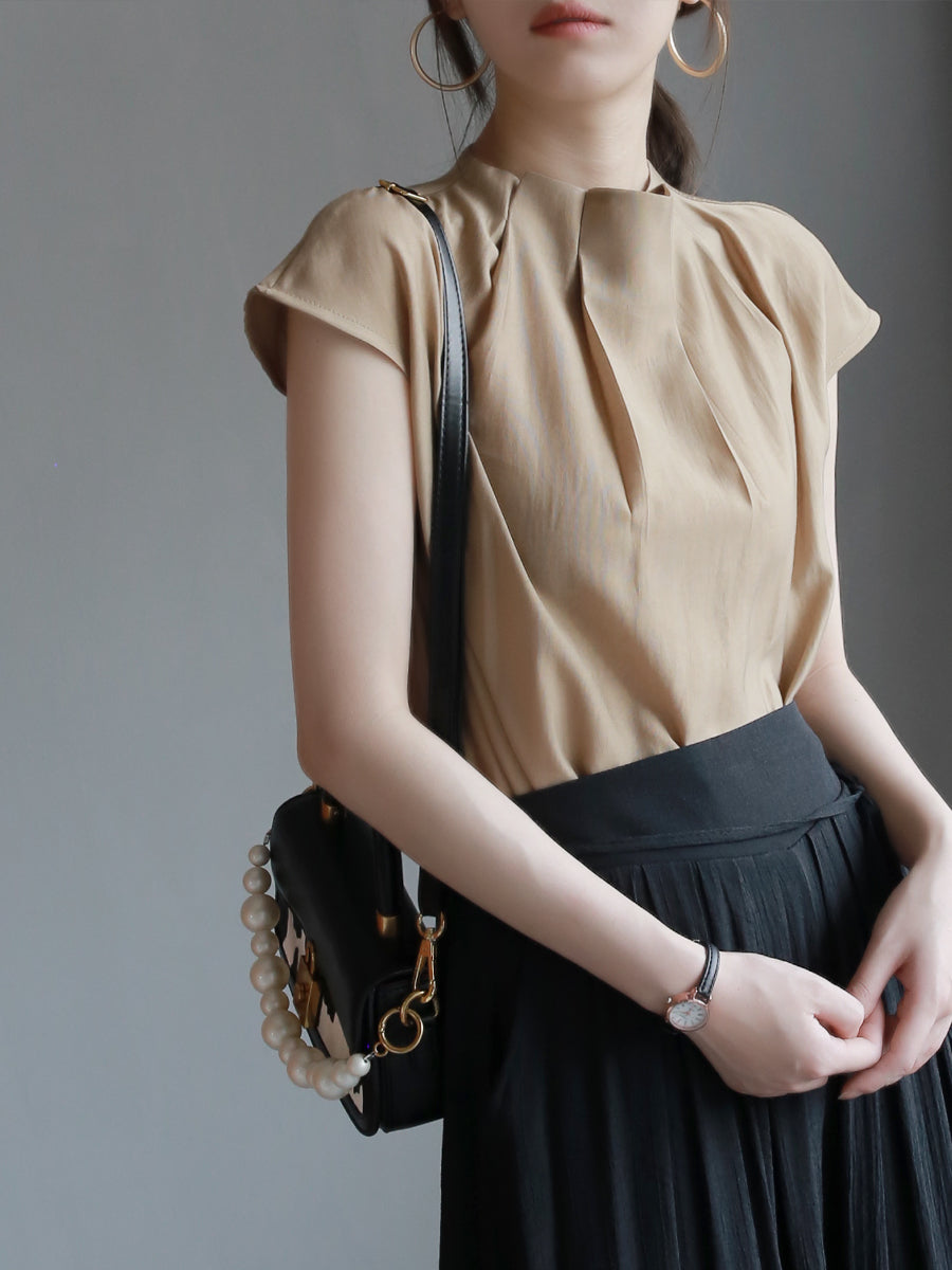 [Only 2 left in stock] 3D Pleated Sleeveless Tops_BDHL6072