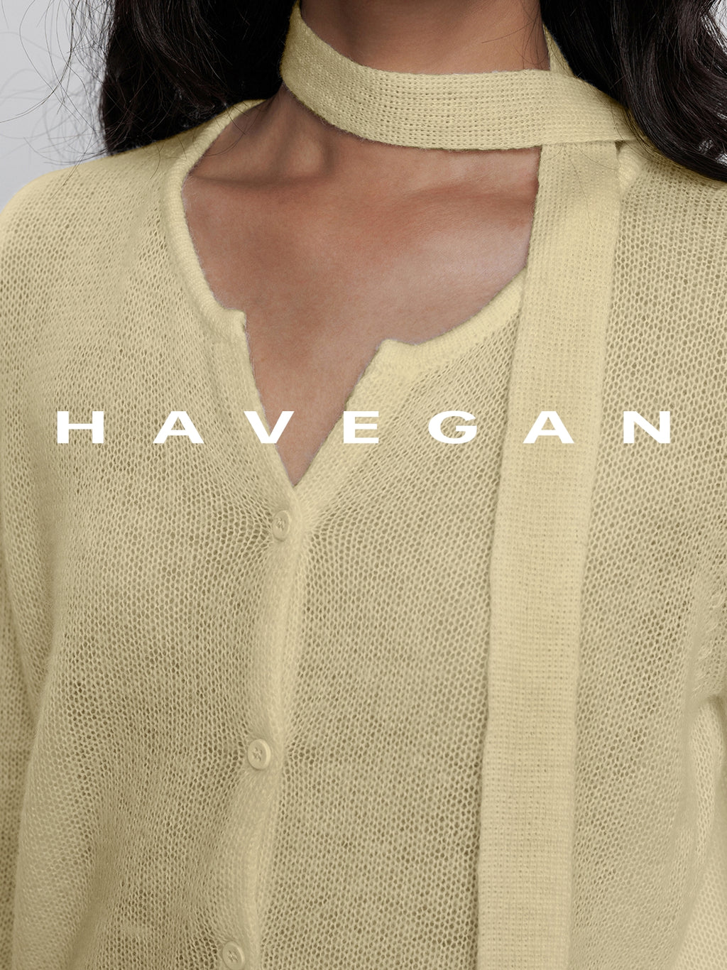 V-Neck Sheer Knit Cardigan_BDHL7783