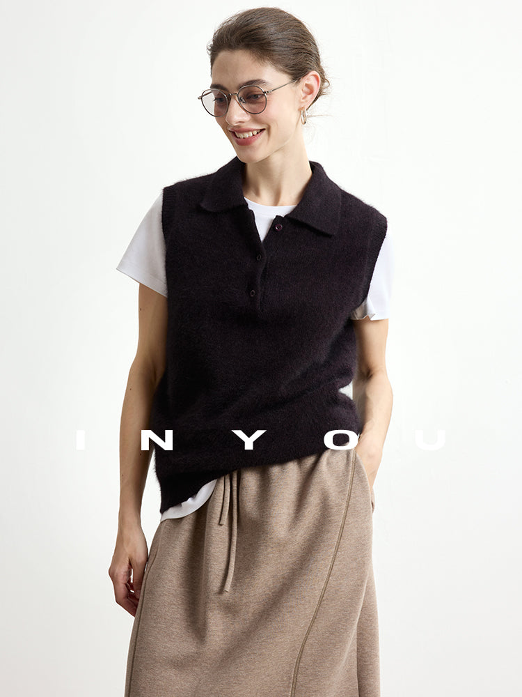 Polo-Neck Knit Sleeveless Tops_BDHL7747