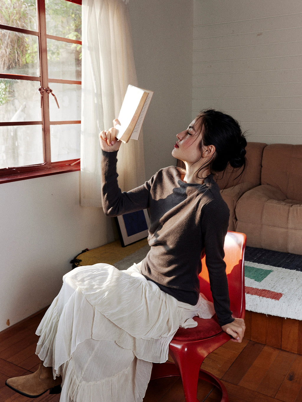 Asymmetrical One-Shoulder Knit Tops_BDHL7997