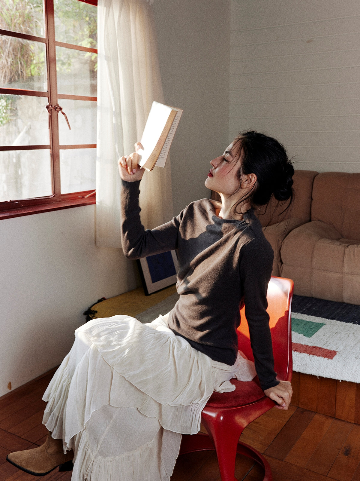 Asymmetrical One-Shoulder Knit Tops_BDHL7997