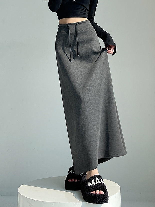 High-Waisted Slit Straight Skirt_BDHL7823
