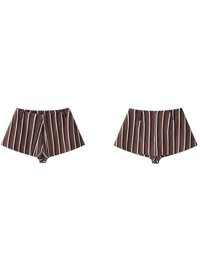 Shirt-Layer Style Striped Shorts_BDHL6753