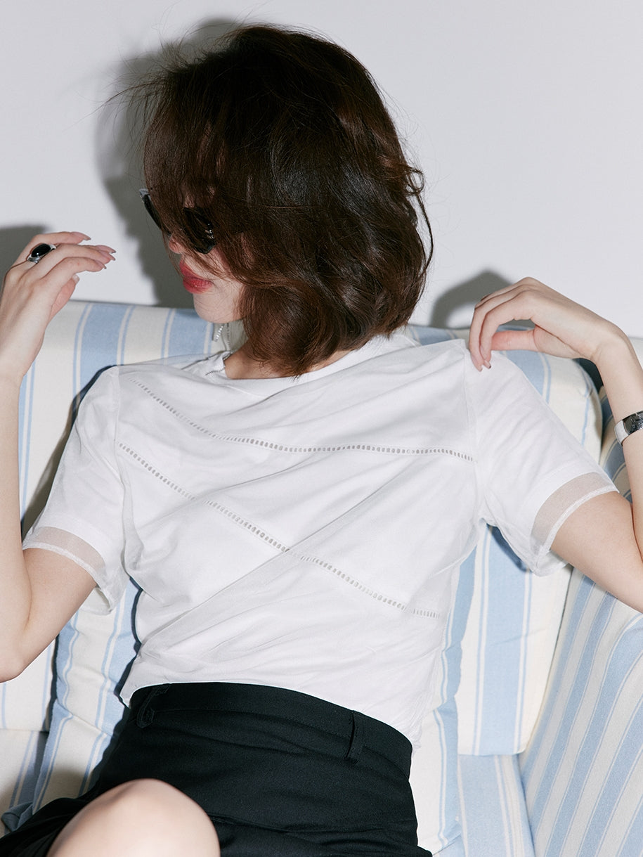 Hollow Mesh Faux-Style T-Shirt_BDHL7539