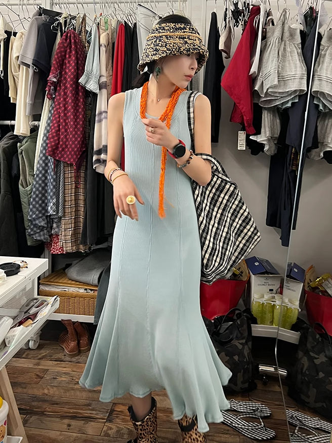 魚尾無袖連身裙_BDHL7407
